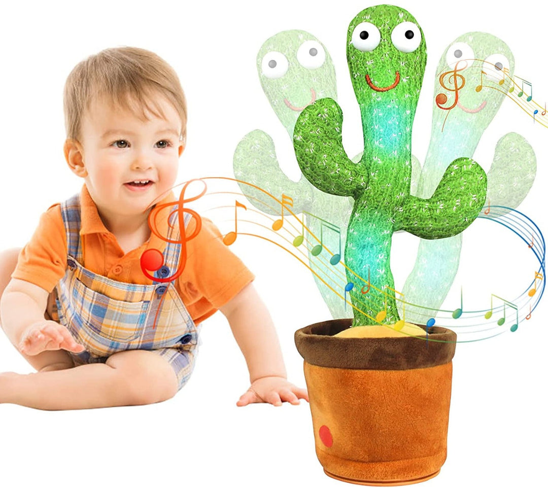 Dancing Cactus Toy,Talking Repeat Singing Sunny Cactus Toy 120 Pcs Songs for Baby 15S Record Your Sound Sing+Dancing+Recording+LED